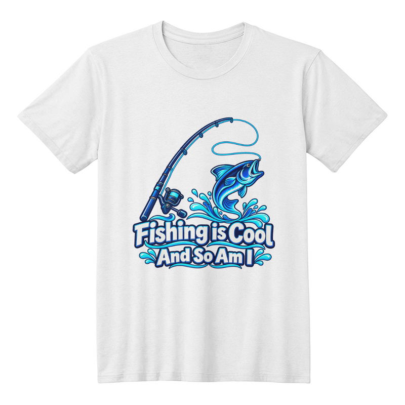 Fishing is Cool and So Am I – Blue Rod Unisex T-Shirt