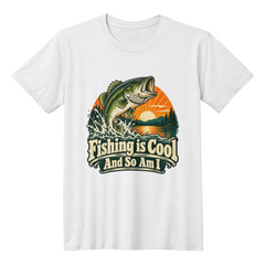 Fishing is Cool and So Am I - Sunset Bass Unisex T-Shirt