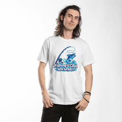 Fishing is Cool and So Am I – Blue Rod Unisex T-Shirt