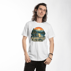 Fishing is Cool and So Am I – Mountain Lake Unisex T-Shirt