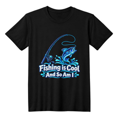 Fishing is Cool and So Am I – Blue Rod Unisex T-Shirt
