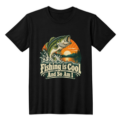 Fishing is Cool and So Am I - Sunset Bass Unisex T-Shirt
