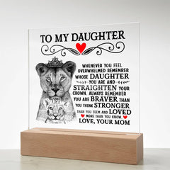 To My Daughter Lion Crown – Acrylic Square
