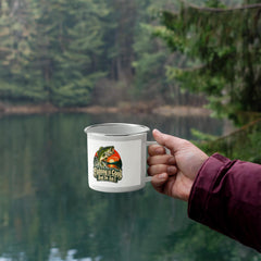 Fishing is Cool and So Am I – Sunset Bass 12 oz Enamel Camping Mug