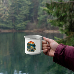 Fishing is Cool and So Am I – Mountain Lake 12 oz Enamel Camping Mug