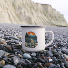 Fishing is Cool and So Am I – Mountain Lake 12 oz Enamel Camping Mug