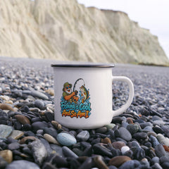 Fishing is Cool and So Am I – Happy Angler 12 oz Enamel Camping Mug