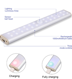 USB Rechargeable LED Motion Sensor Light